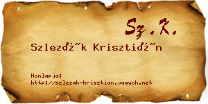 Szlezák Krisztián névjegykártya